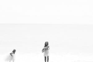 Wallace Family; mom and daughter; chasing the waves