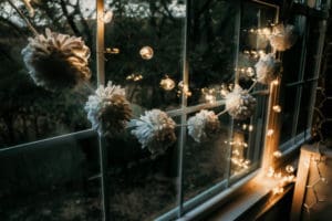winter white pom garland | meg Marie Wallace | W6 Christmas shop