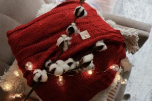 The Rudolph Red Sweater Pom Blanket | meg Marie Wallace | W6 Christmas shop