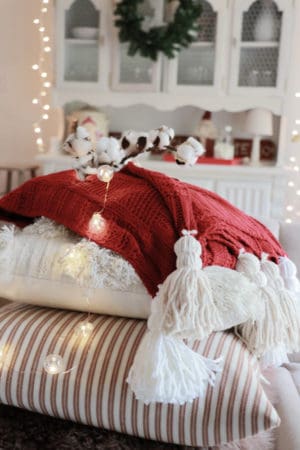 The Rudolph Red Sweater Pom Blanket | meg Marie Wallace | W6 Christmas shop