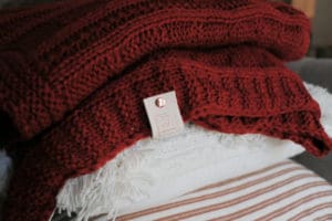 The Rudolph Red Sweater Pom Blanket | meg Marie Wallace | W6 Christmas shop
