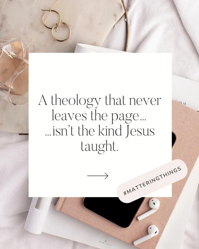 There’s a line I keep circling back to:⁠
⁠
"A theology that gives rise to a spirituality, which nobody can live out, is a highly suspect theology, however good its biblical, traditional, and logical credentials may claim to be.” ⁠
(Fred Sanders, Jesus in Trinitarian Perspective, pg. 11)⁠
⁠
Here’s the thing—⁠
we can read the Bible, memorize verses, know the Greek and Hebrew, and still completely miss the point.⁠
Because the aim of theology is not simply to think rightly about God—⁠
it’s to live rightly with Him, and with others.⁠
⁠
Jesus didn’t say, “You’ll be known by your well-crafted statements.” ⁠
He said, “You’ll be known by your love.”⁠
(John 13:35)⁠
⁠
Jesus never invited us into a faith that stays in theory.⁠
He invites us to live what we believe—⁠
in the way we speak to our families,⁠
in how we forgive,⁠
in how we serve,⁠
in how we trust Him in the ordinary and the unseen.⁠
⁠
Real theology produces a real way of life.⁠
It shows up in the kitchen and in the carpool line, ⁠
on our kids' sports teams,⁠
in how we love, forgive, and endure.⁠
⁠
It doesn’t just inform our thoughts;⁠
it forms our character.⁠
⁠
Maybe today is a good day to ask:⁠
Where has your faith stayed in the mind—⁠
admired, elevated, but not practiced?⁠
⁠
Where might the Lord be inviting you to let it become real?⁠
⁠
Faith that stays in our heads will never transform the world.⁠
But faith that is lived—boldly, consistently, daily...⁠
⁠
will.